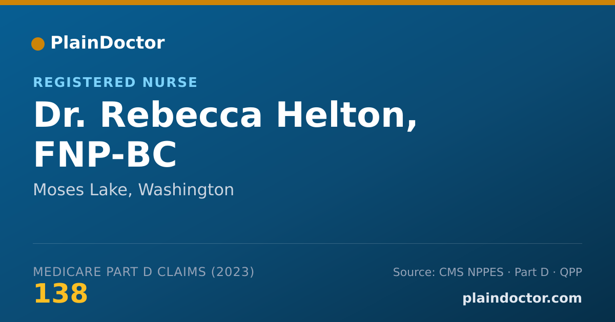 Shareable card for Rebecca Helton, FNP-BC - Registered Nurse, Moses Lake, WA