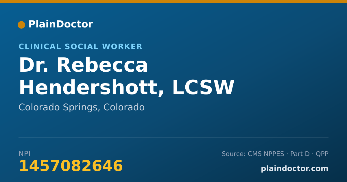 Shareable card for Rebecca Hendershott, LCSW - Clinical Social Worker, Colorado Springs, CO