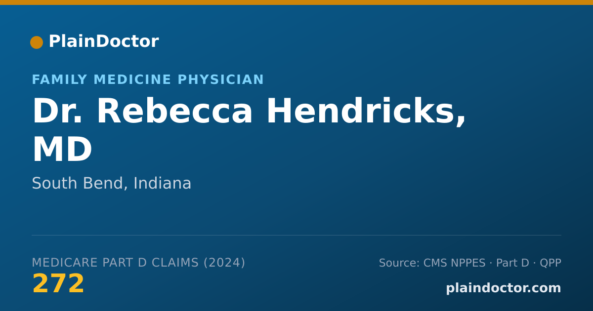 Shareable card for Rebecca Hendricks, MD - Family Medicine Physician, South Bend, IN