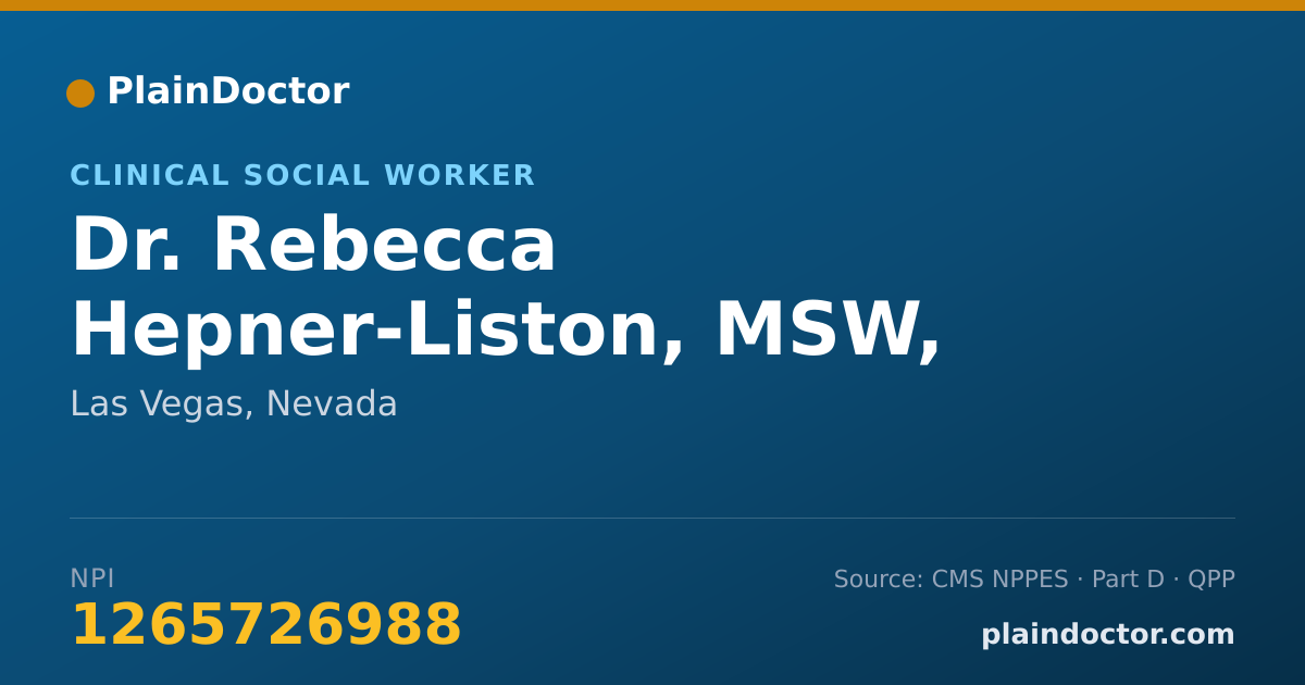 Shareable card for Rebecca Hepner-Liston, MSW, LSW - Clinical Social Worker, Las Vegas, NV