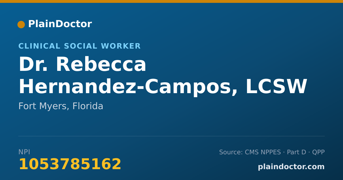 Shareable card for Rebecca Hernandez-Campos, LCSW - Clinical Social Worker, Fort Myers, FL