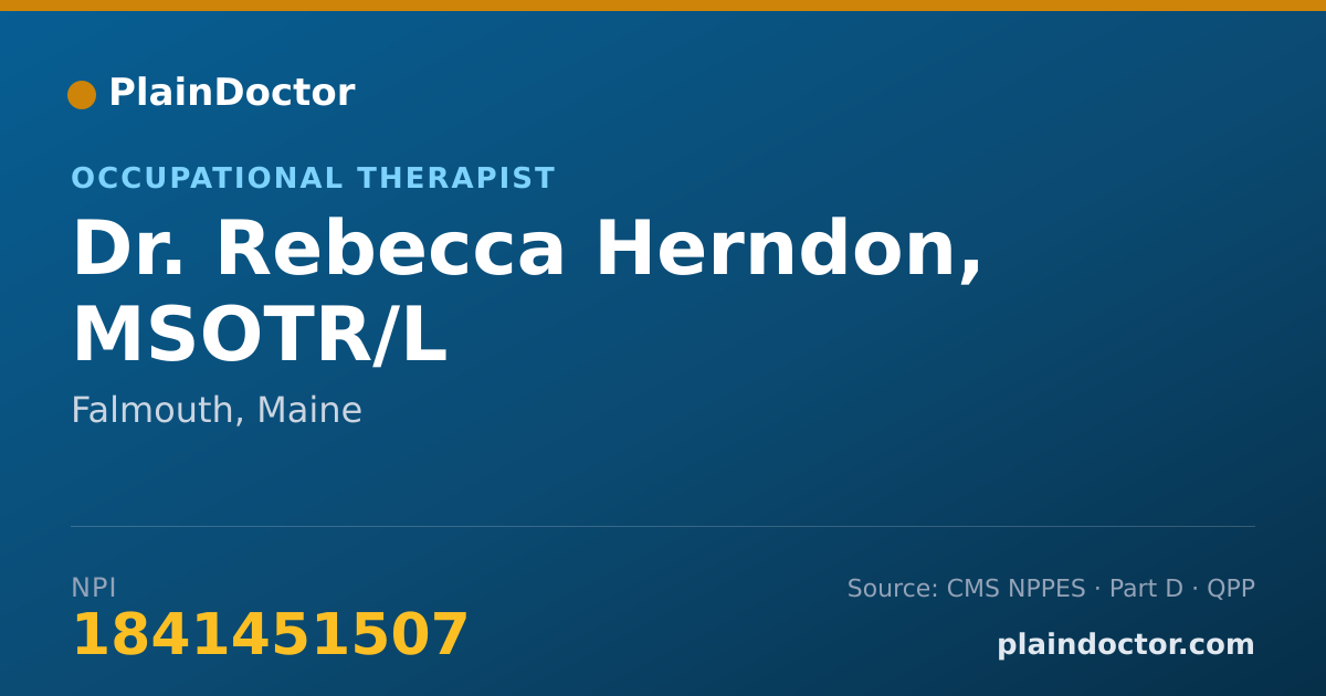 Shareable card for Rebecca Herndon, MSOTR/L - Occupational Therapist, Falmouth, ME