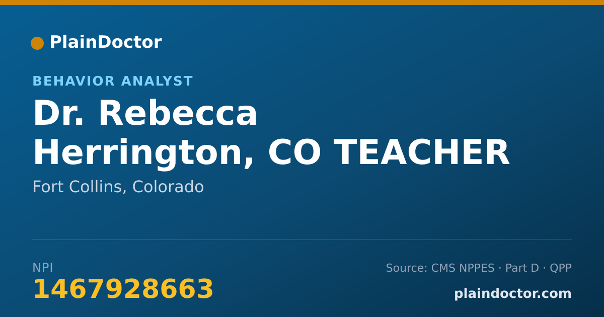 Shareable card for Rebecca Herrington, CO TEACHER - Behavior Analyst, Fort Collins, CO