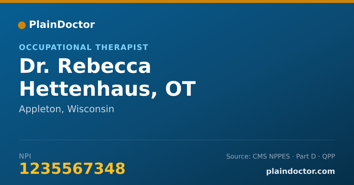 Shareable card for Rebecca Hettenhaus, OT - Occupational Therapist, Appleton, WI