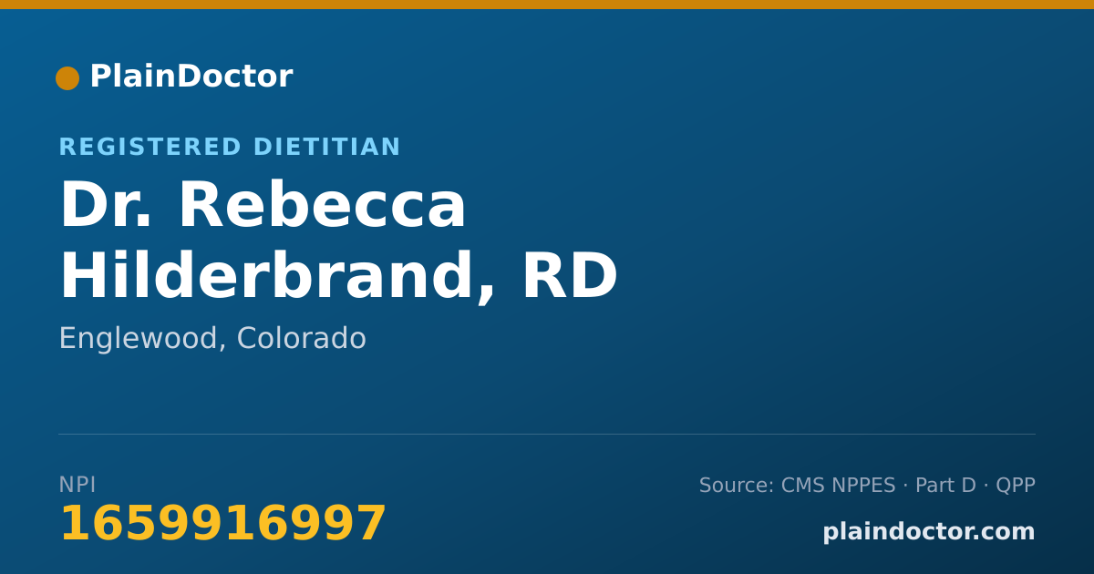 Shareable card for Rebecca Hilderbrand, RD - Registered Dietitian, Englewood, CO