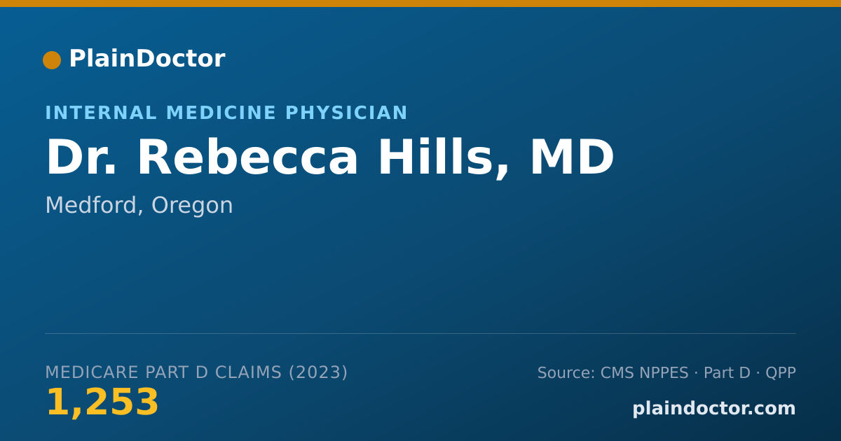 Shareable card for Rebecca Hills, MD - Internal Medicine Physician, Medford, OR