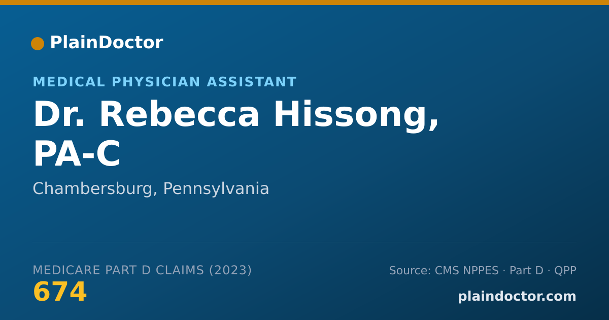 Shareable card for Rebecca Hissong, PA-C - Medical Physician Assistant, Chambersburg, PA