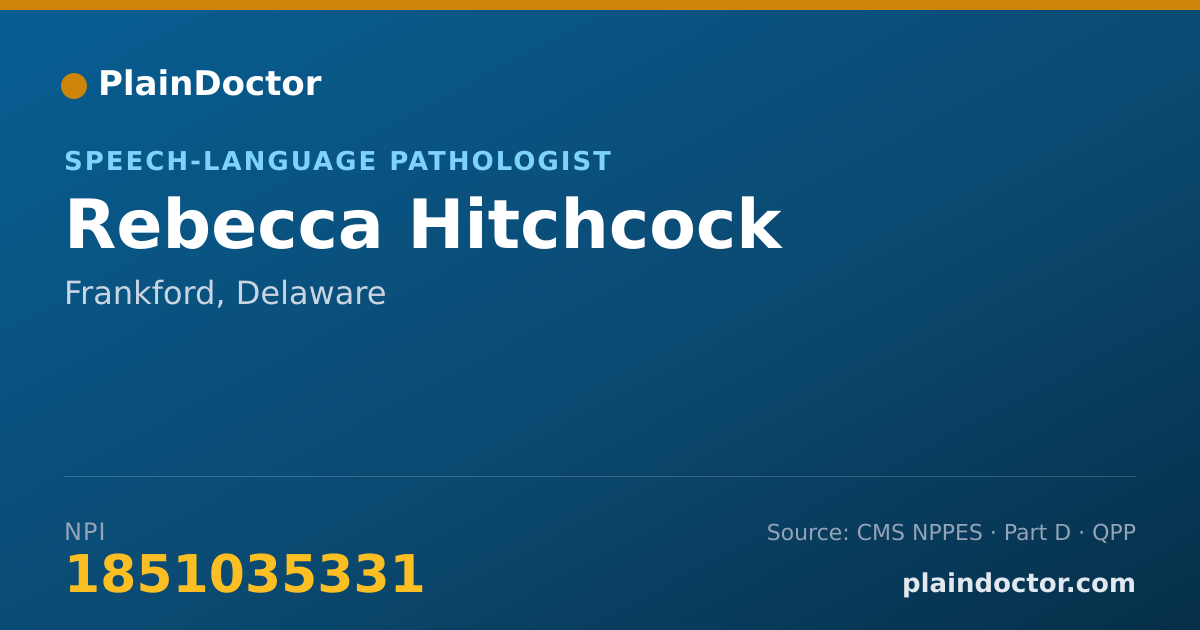 Shareable card for Rebecca Hitchcock - Speech-Language Pathologist, Frankford, DE