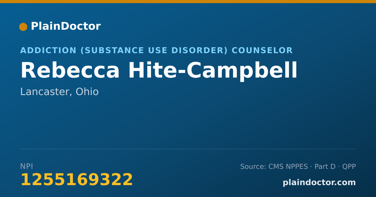 Shareable card for Rebecca Hite-Campbell - Addiction (Substance Use Disorder) Counselor, Lancaster, OH