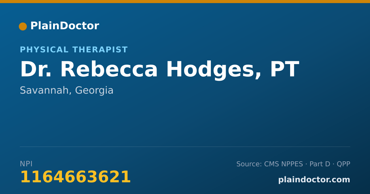 Shareable card for Rebecca Hodges, PT - Physical Therapist, Savannah, GA