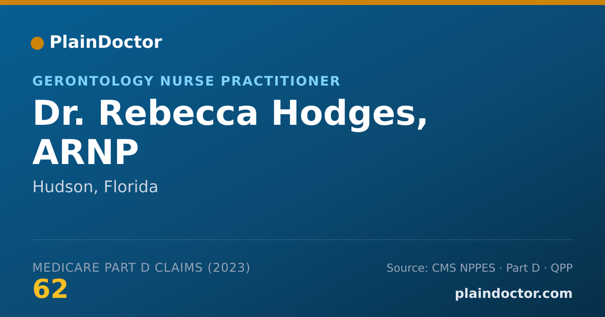 Shareable card for Rebecca Hodges, ARNP - Gerontology Nurse Practitioner, Hudson, FL
