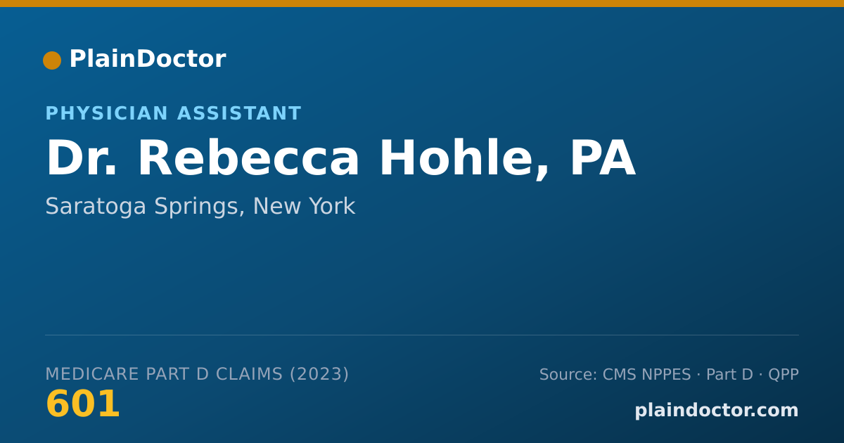 Shareable card for Rebecca Hohle, PA - Physician Assistant, Saratoga Springs, NY