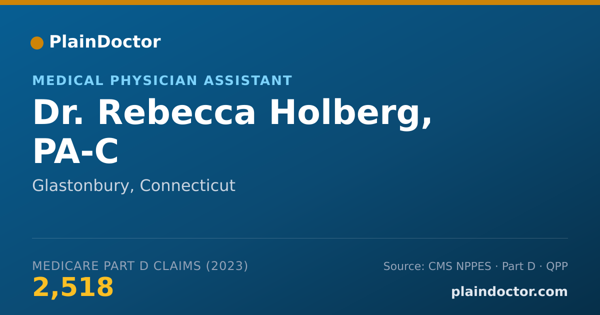 Shareable card for Rebecca Holberg, PA-C - Medical Physician Assistant, Glastonbury, CT