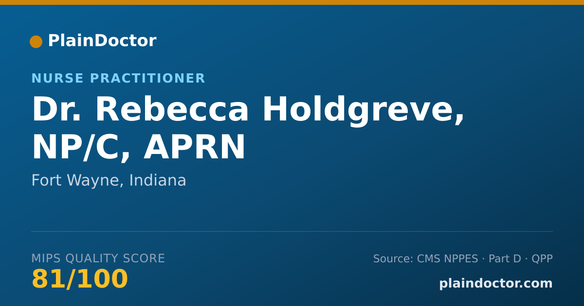 Shareable card for Rebecca Holdgreve, NP/C, APRN - Nurse Practitioner, Fort Wayne, IN