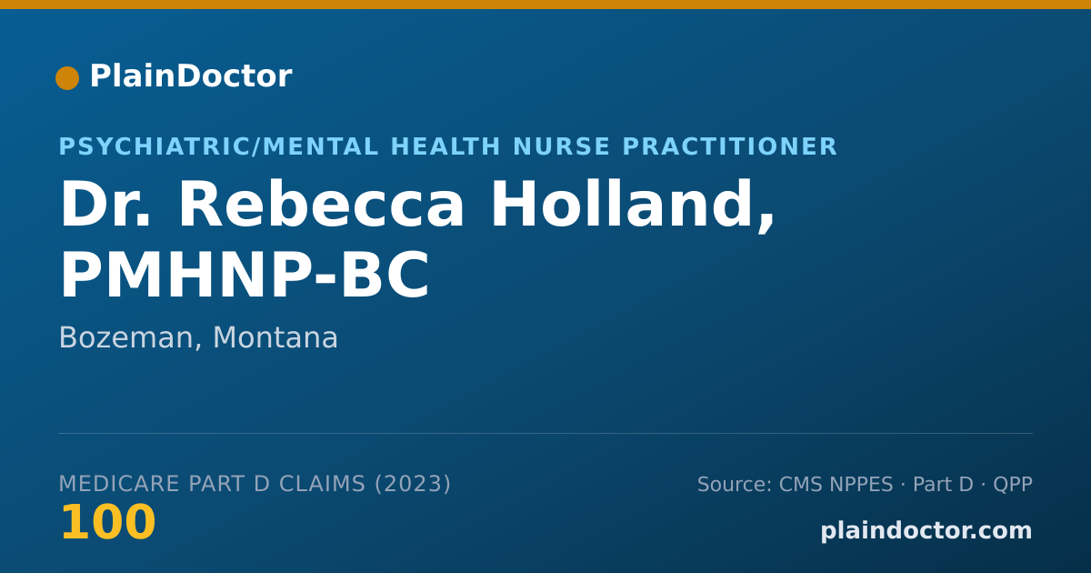 Shareable card for Rebecca Holland, PMHNP-BC - Psychiatric/Mental Health Nurse Practitioner, Bozeman, MT