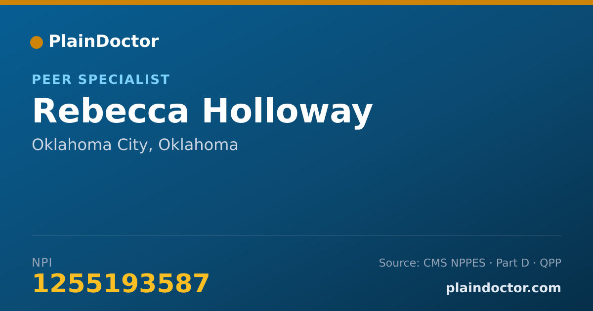 Shareable card for Rebecca Holloway - Peer Specialist, Oklahoma City, OK