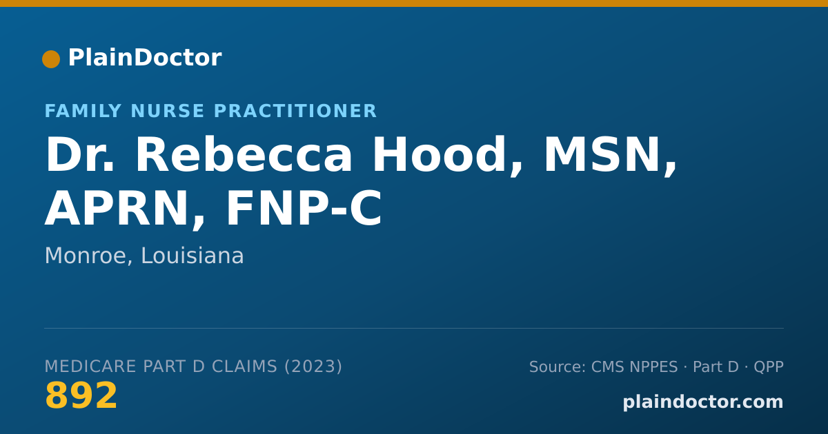 Shareable card for Rebecca Hood, MSN, APRN, FNP-C - Family Nurse Practitioner, Monroe, LA