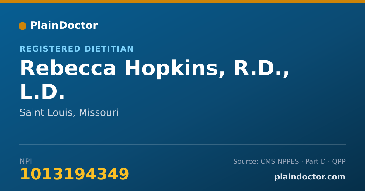 Shareable card for Rebecca Hopkins, R.D., L.D. - Registered Dietitian, Saint Louis, MO