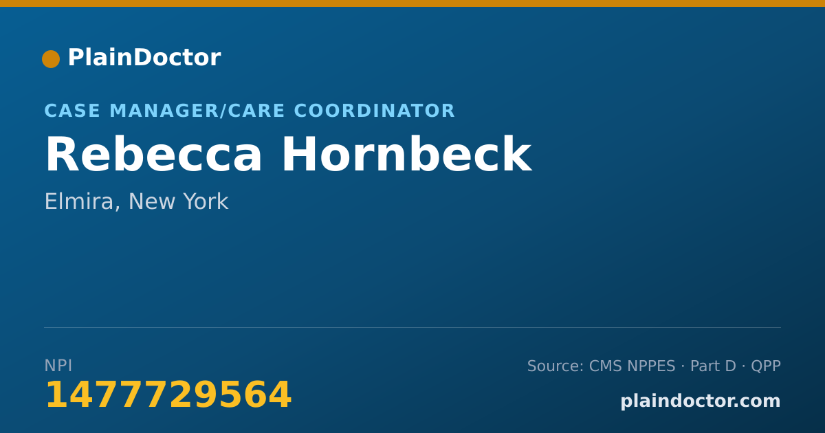 Shareable card for Rebecca Hornbeck - Case Manager/Care Coordinator, Elmira, NY