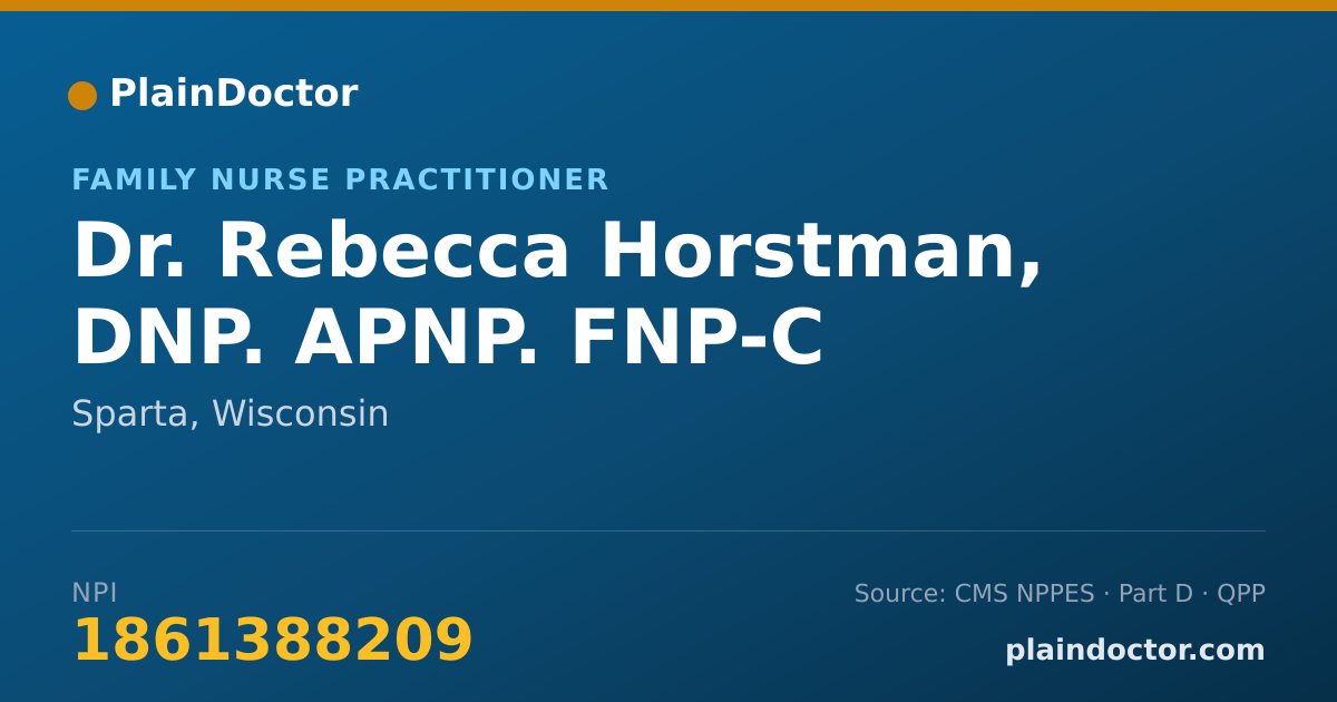 Shareable card for Rebecca Horstman, DNP. APNP. FNP-C - Family Nurse Practitioner, Sparta, WI