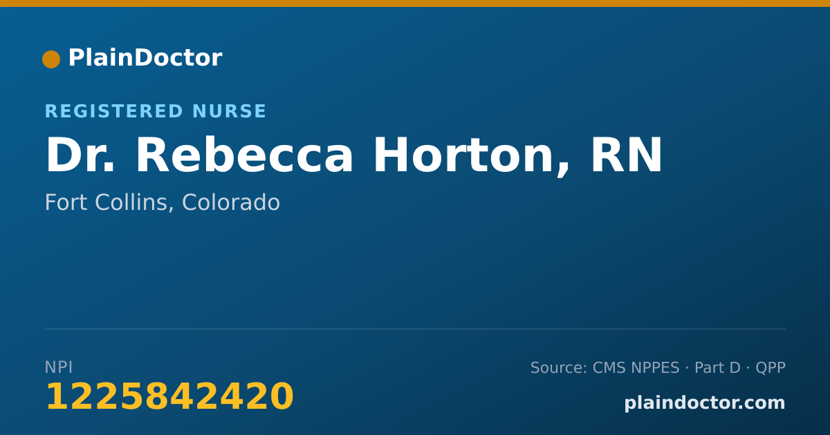 Shareable card for Rebecca Horton, RN - Registered Nurse, Fort Collins, CO