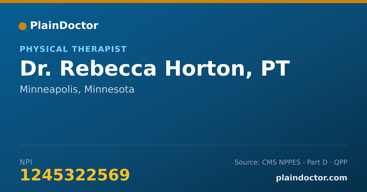 Shareable card for Rebecca Horton, PT - Physical Therapist, Minneapolis, MN