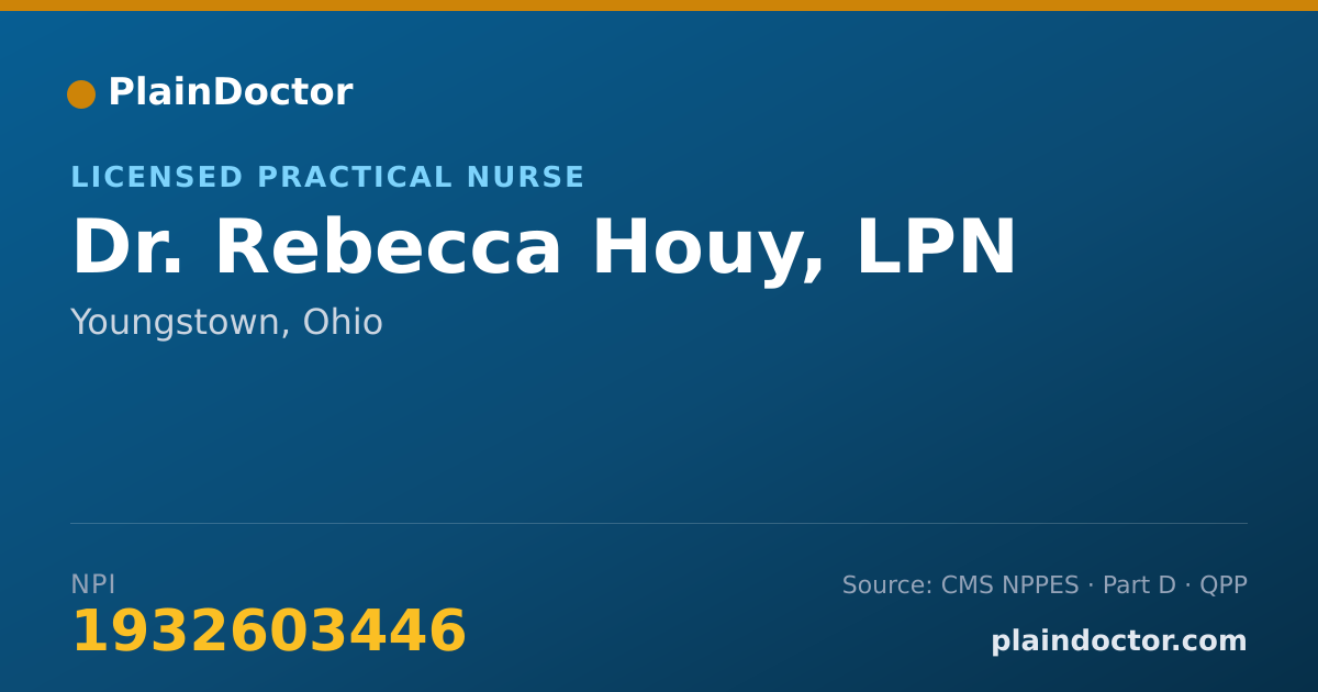 Shareable card for Rebecca Houy, LPN - Licensed Practical Nurse, Youngstown, OH