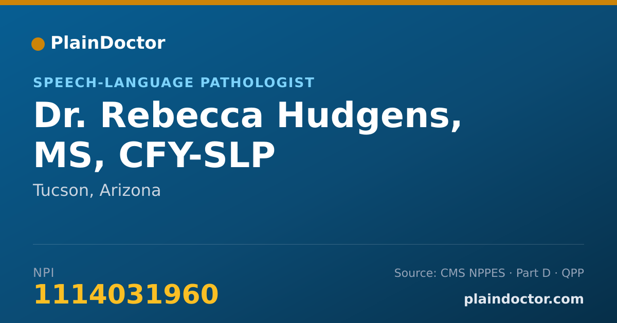 Shareable card for Rebecca Hudgens, MS, CFY-SLP - Speech-Language Pathologist, Tucson, AZ