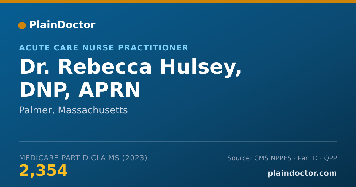 Shareable card for Rebecca Hulsey, DNP, APRN - Acute Care Nurse Practitioner, Palmer, MA