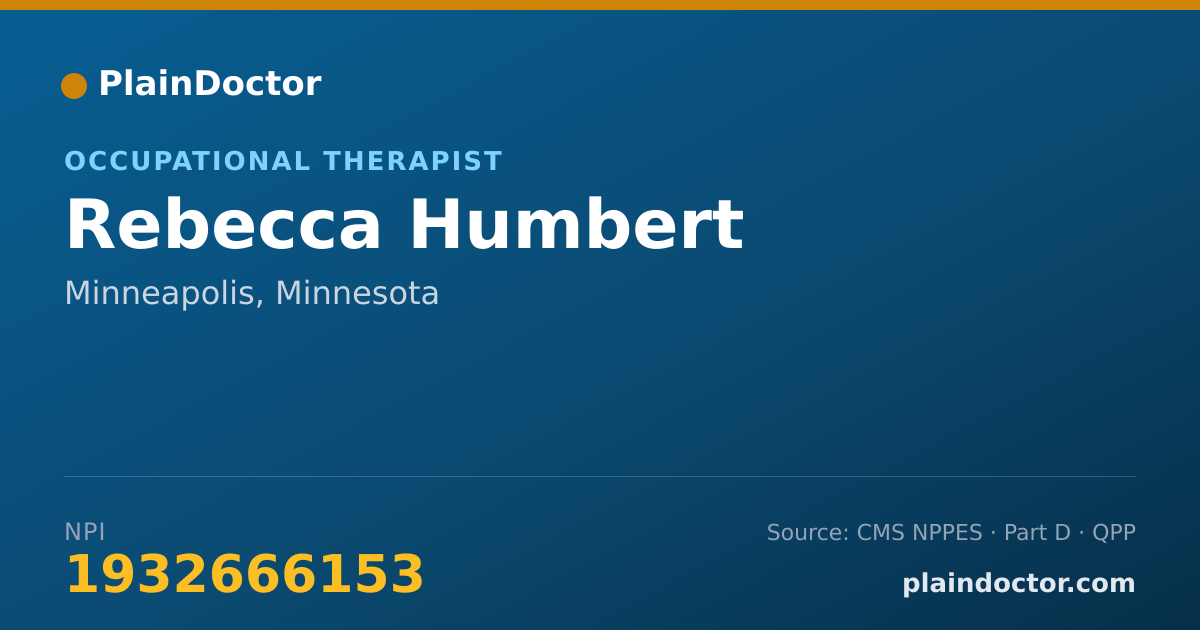 Shareable card for Rebecca Humbert - Occupational Therapist, Minneapolis, MN