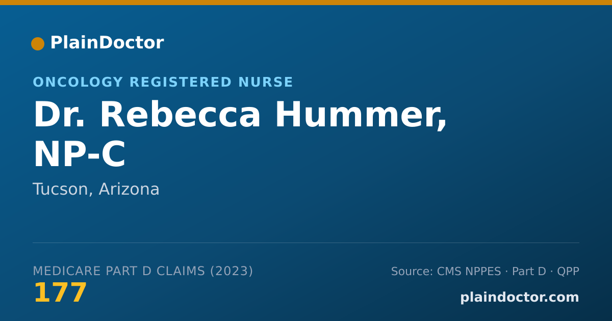 Shareable card for Rebecca Hummer, NP-C - Oncology Registered Nurse, Tucson, AZ