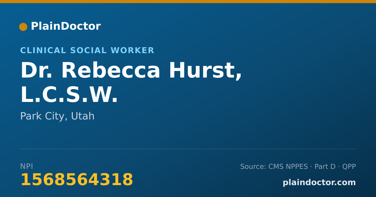 Shareable card for Rebecca Hurst, L.C.S.W. - Clinical Social Worker, Park City, UT