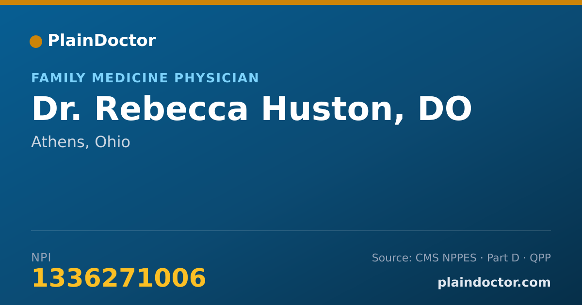 Shareable card for Rebecca Huston, DO - Family Medicine Physician, Athens, OH