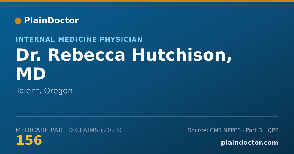 Shareable card for Rebecca Hutchison, MD - Internal Medicine Physician, Talent, OR