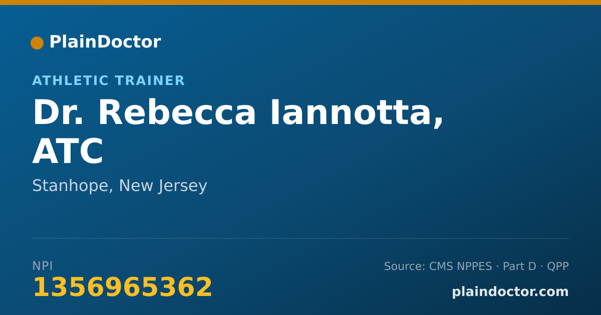 Shareable card for Rebecca Iannotta, ATC - Athletic Trainer, Stanhope, NJ