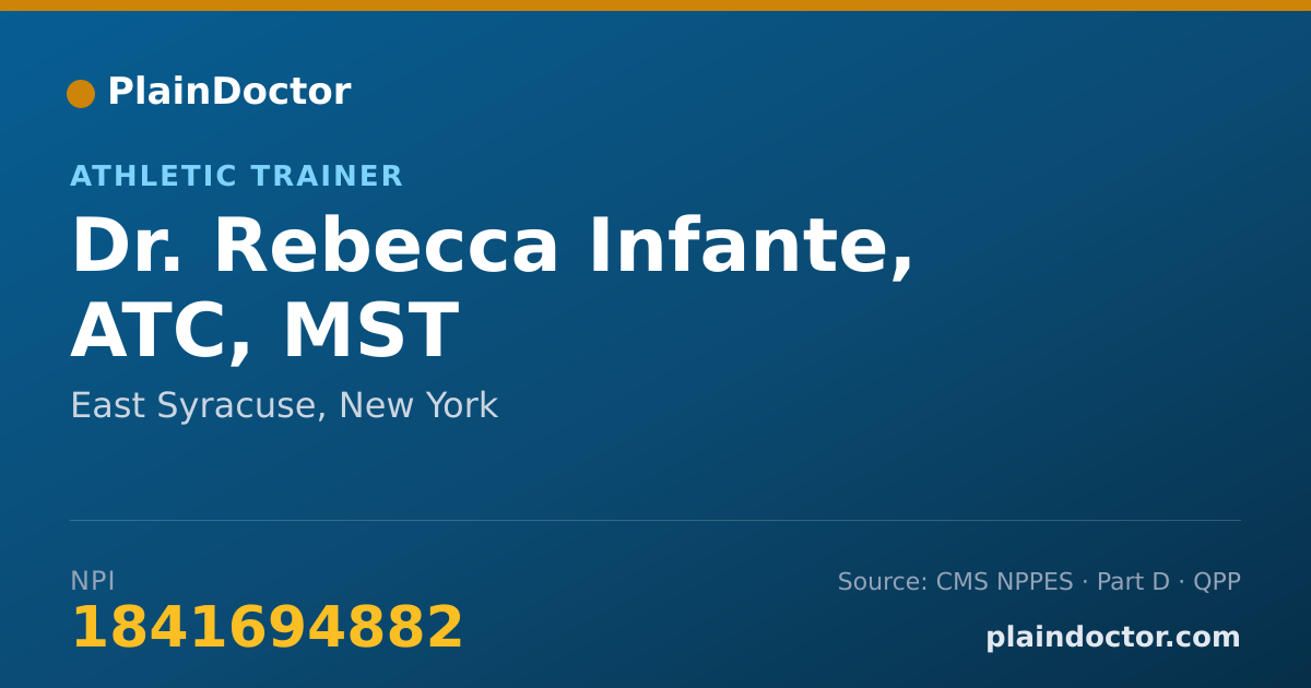 Shareable card for Rebecca Infante, ATC, MST - Athletic Trainer, East Syracuse, NY