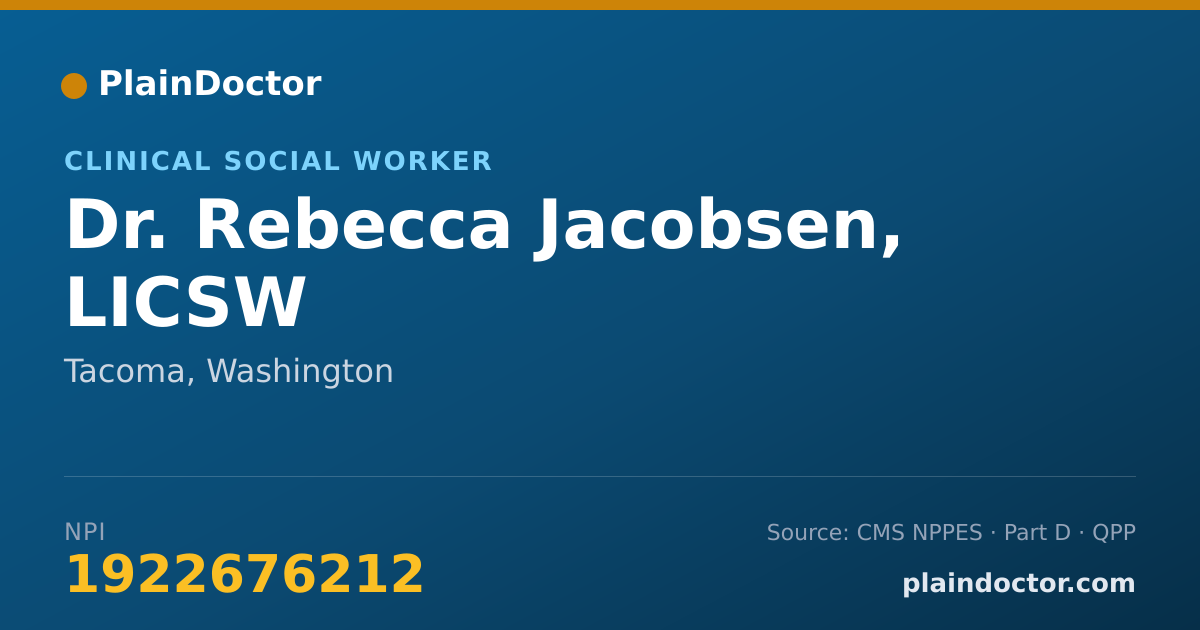 Shareable card for Rebecca Jacobsen, LICSW - Clinical Social Worker, Tacoma, WA
