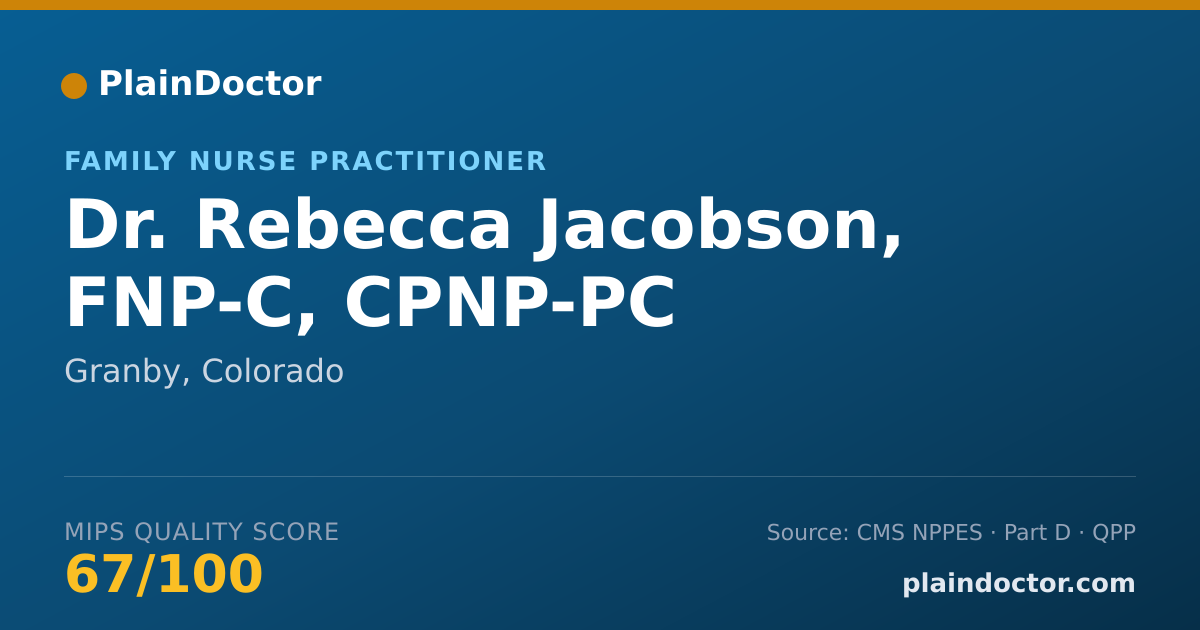 Shareable card for Rebecca Jacobson, FNP-C, CPNP-PC - Family Nurse Practitioner, Granby, CO