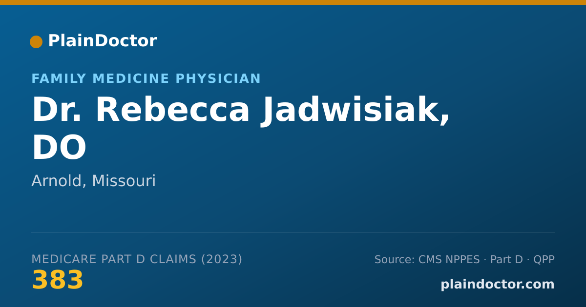 Shareable card for Rebecca Jadwisiak, DO - Family Medicine Physician, Arnold, MO