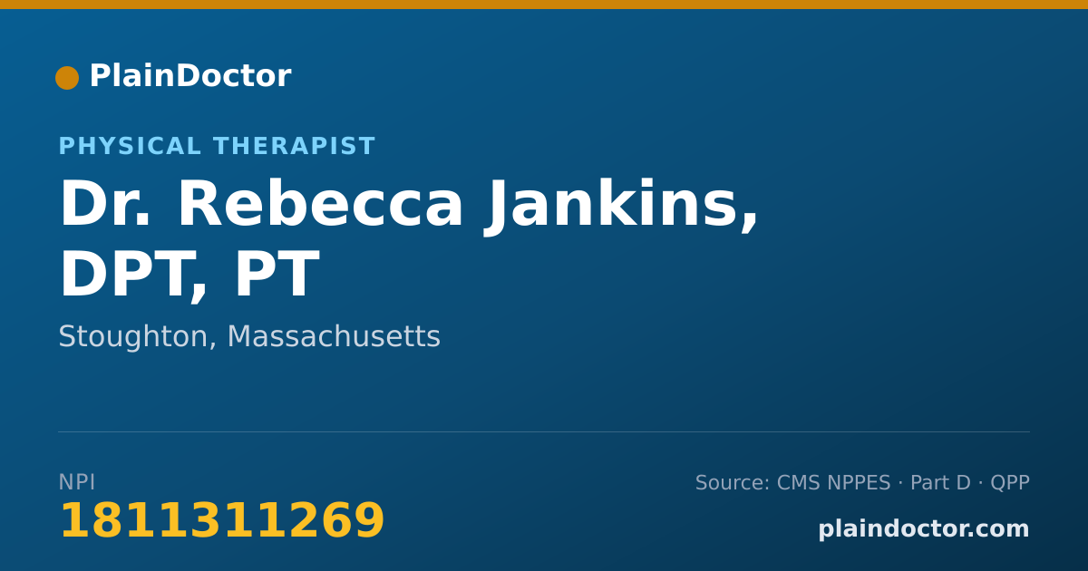 Shareable card for Rebecca Jankins, DPT, PT - Physical Therapist, Stoughton, MA