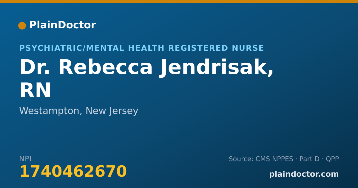 Shareable card for Rebecca Jendrisak, RN - Psychiatric/Mental Health Registered Nurse, Westampton, NJ