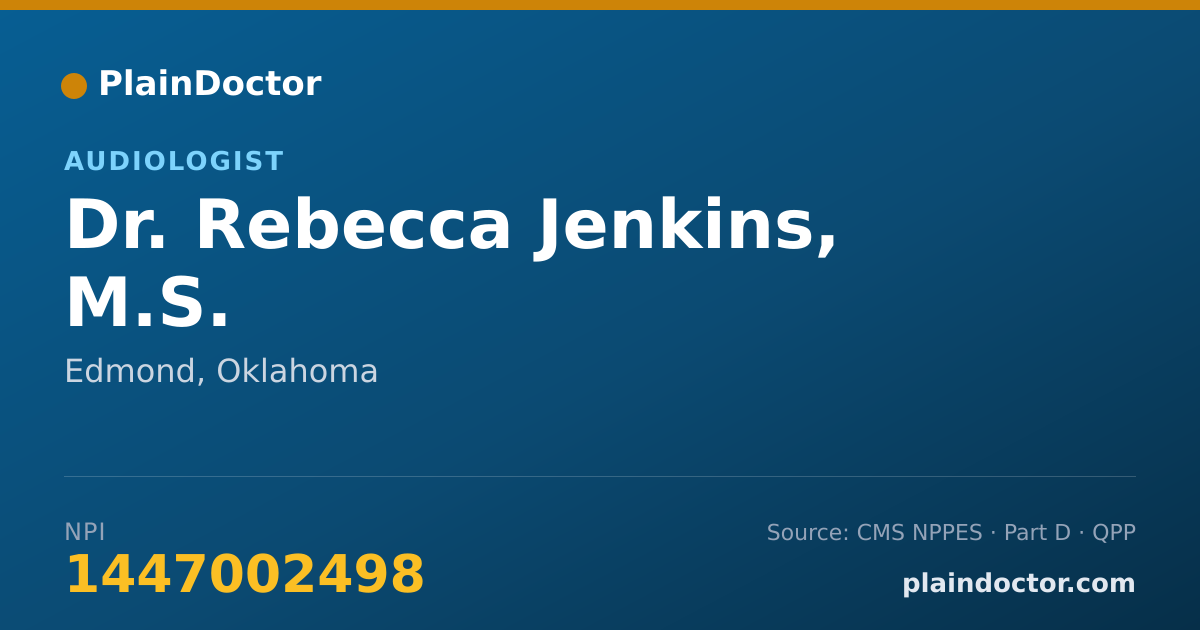 Shareable card for Rebecca Jenkins, M.S. - Audiologist, Edmond, OK