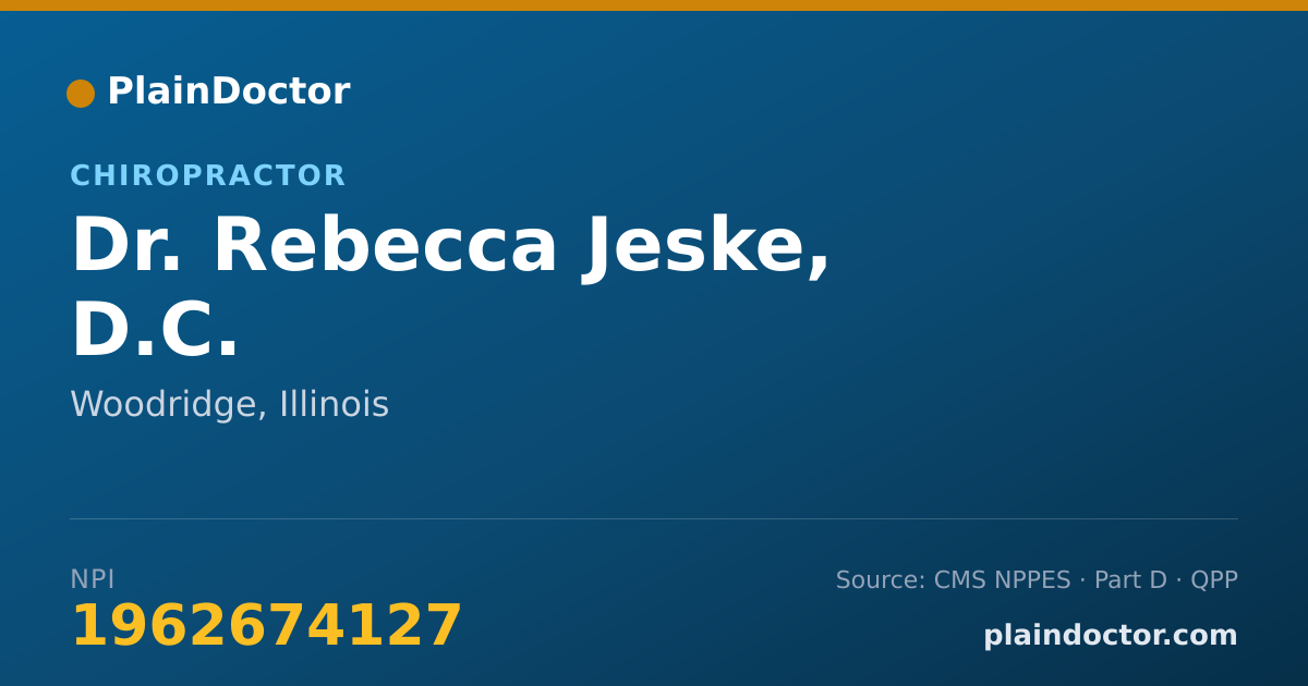 Shareable card for Rebecca Jeske, D.C. - Chiropractor, Woodridge, IL