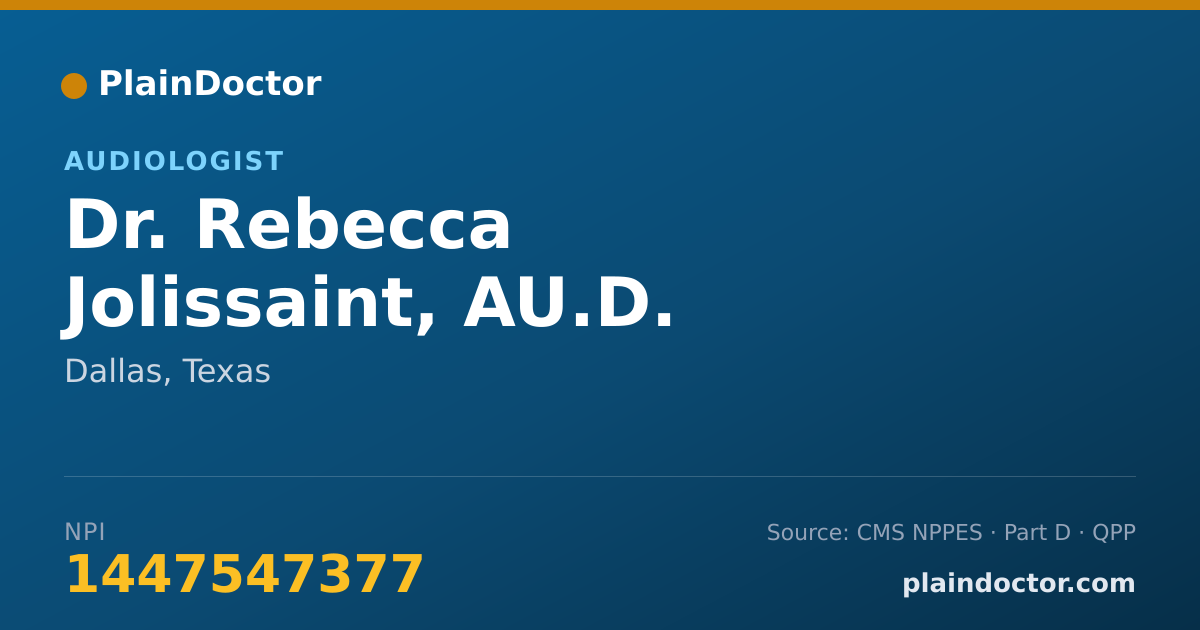 Shareable card for Rebecca Jolissaint, AU.D. - Audiologist, Dallas, TX