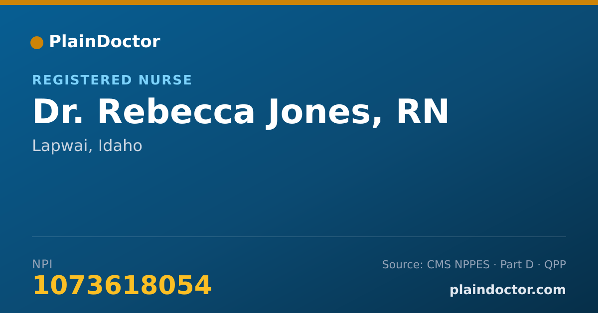 Shareable card for Rebecca Jones, RN - Registered Nurse, Lapwai, ID