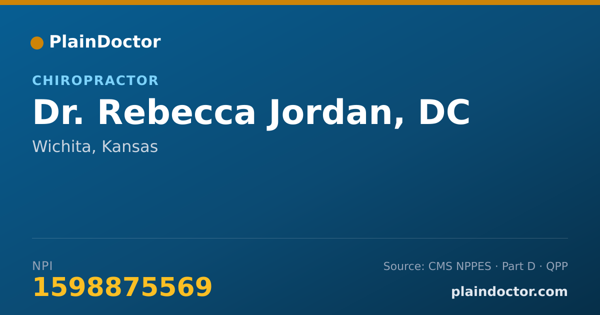 Shareable card for Rebecca Jordan, DC - Chiropractor, Wichita, KS