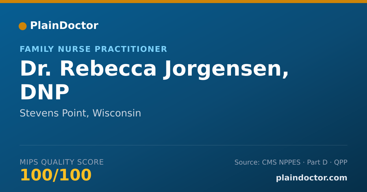 Shareable card for Rebecca Jorgensen, DNP - Family Nurse Practitioner, Stevens Point, WI