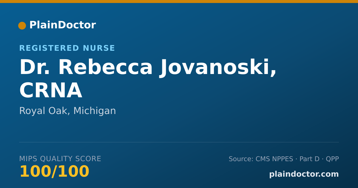 Shareable card for Rebecca Jovanoski, CRNA - Registered Nurse, Royal Oak, MI