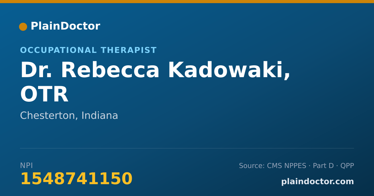 Shareable card for Rebecca Kadowaki, OTR - Occupational Therapist, Chesterton, IN