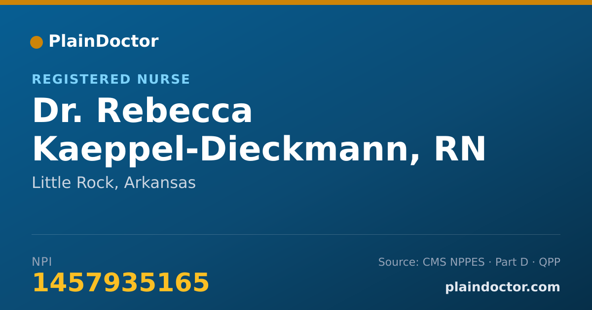 Shareable card for Rebecca Kaeppel-Dieckmann, RN - Registered Nurse, Little Rock, AR